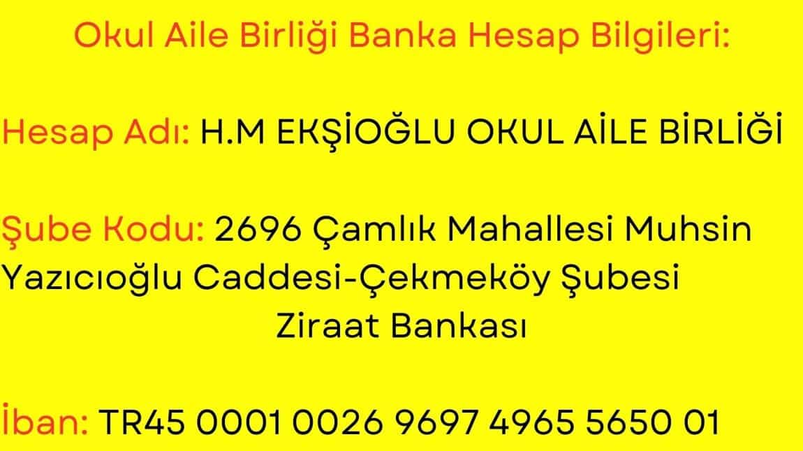 Okul Aile Birliği Hesap Bilgilerimiz