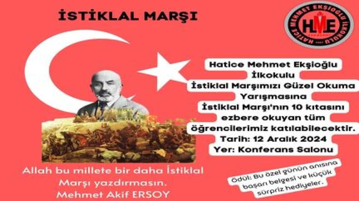 İSTİKLAL MARŞI' MIZI GÜZEL OKUMA ETKİNLİĞİ ÇOK YAKINDA!